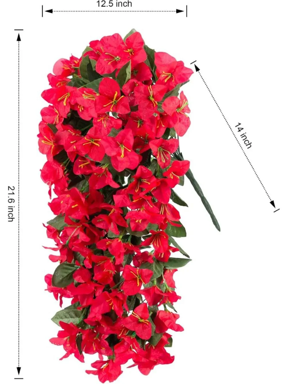 Artificial Red Geranium Flowers Silk Bush Set - Lot of 6 (12 Pcs Total)